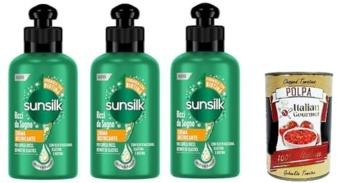 Italian Gourmet Crema Districante Ricci da Sogno Lockencreme 3 x 200ml | Formula per capelli mossi, entwirrt sanft und hilft gegen Knoten, für, Gesamtnettogewicht 600 ml + Kostenlos Polpa 400g