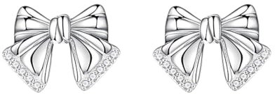 SLUYNZ Solid 925 Sterling Silber CZ Schleife Ohrringe Ohrstecker für Damen Bowknot Ohrstecker Ohrringe Bogen Ohrstecker