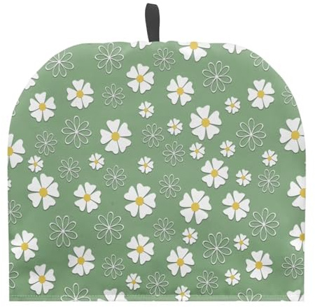 Tutolipy Daisy Print Tea Cosy Cover for Teapot, Durable Warm Keep Teapot Cover with Top Handy Loop, Dust Proof Tea Cozy Tea Kettle Cover for Kitchen Home Decor