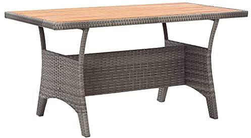 QZZCED Gartentisch Grau 120x70x66 cm Akazie Massivholz, Patio Tisch Garten Lounge Tisch Outdoor Tisch Balkon Esstisch für Gärten, Terrassen, Balkone