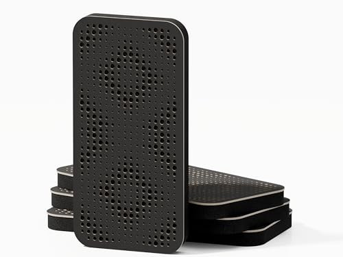 4er-Pack – Schmalbau-Akustikpaneel für Schallabsorption & Diffusion | Absorption – Diffusion – Reflexion – Schalldämmung | 23 x 46 cm | Plattenfarbe: [ELYSIUM-18 | Schwarz]