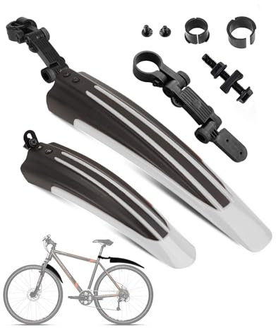 OVTSPO Fahrrad Schutzblech Set 20-26Zoll Robuste und Spritzschutzset Verstellbarer Schutzbleches MTB für Vorder- und Hinterrad Universalgröße für Mountainbikes und Cityräder (Grau)