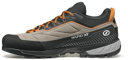 Scarpa Rapid XT atmungsaktive Zustiegsschuhe Herren mit Mesh Innenfutter und griffer Vibramsohle | Wanderschuhe | Klettersteigschuhe | Trekkingschuhe Taupe EU 45