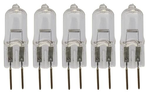 UGEFKMQ 5PCS Lampadina Alogena A Capsula G6.35 50W 24V Lampadine Alogene G6.35 24V 35W 50W 75W 100W Lampadina Del Proiettore GY6.35 base a doppio ago 150W