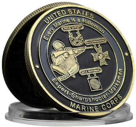 Scharfschütze Shooter Coin Marine Corps Challenge Coin Gedenkgeschenk Metallmedaille - Gold