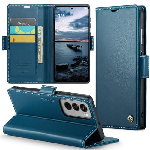 Phernykas Handyhülle für Oppo Reno 12 Pro Hülle Leder,Magnetische Klapphülle mit kartenfach und Standfunktion Smartphone Schutzhülle Lederhülle Oppo Reno 12 Pro Flip Book Case (Blau)