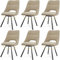 LEWE Esszimmerstühle drehbar 6er Set, Automatisch zurückkehrender Sitz, 180° Drehstuhl, Ergonomischer Polsterstuhl, armlos, Esszimmer Wohnzimmer Schlafzimmer, Kaschmir-Stoff - Khaki