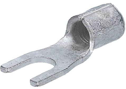 Kalitec S6-U4 - 10 capicorda a forcella, 4-6 mm², in rame non isolato, connettore stagnato, 4-6 mm², capicorda a forma di U per vite M4