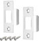 2PCS Door Strike Plate,Stainless Steel Door Latch,Door Latch Plate,Standard Tubular Latch Replacement 70mm X 40.3mm for Door Frame Door Jamb Standard Strike Plates with Repair Screwings