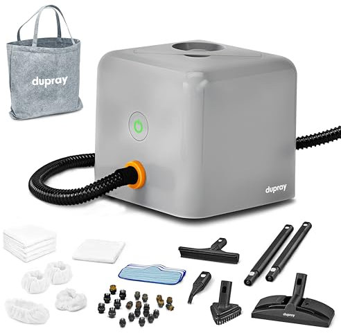 Dupray Neat Plus Dampfreiniger – Vielseitiger Hochleistungs-Dampfreiniger für Zuhause: Böden, Möbel, Autos und mehr (EU-Stecker, Neat Plus + 40 Zubehörteile)