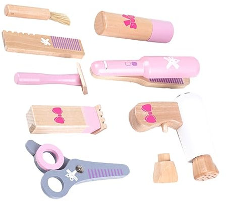 BESTonZON 1 Set Simulation Haarschnitt Tasche Mädchen Für Kleinkind Friseur Simulation Haarschneider Friseur Smart Holz Haarschnitt Versorgung Friseur Simulation Haarschneider Modell Holz