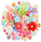 100 Stück Blumen zum Basteln, Kunstharz Blumen Charm, Mini Harz Blume Deko Mehrfarbig Sonnenblume Set Künstliche Blume für Decoration Haarnadel Schmuckherstellung Telefonhülle DIY Scrapbook Girlande