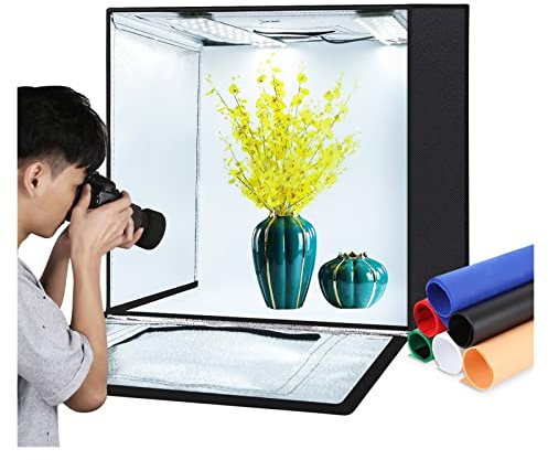 80/60/40 cm Portable Photo Studio Lightbox Photographie Softbox Photo Éclairage Studio Tir Tente Boîte Kits et 6 Décors(80x80x80cm)