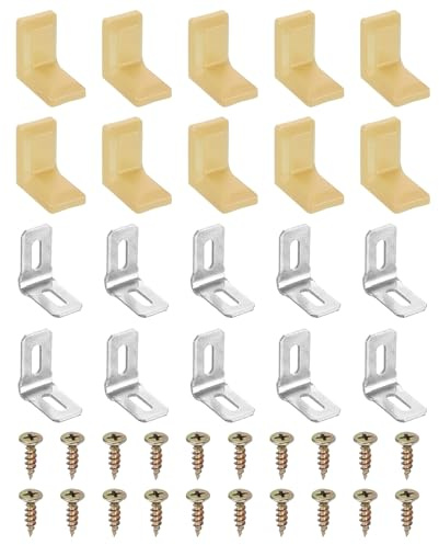PATIKIL Rinforzi Angolari In Metallo 20 Pezzi Supporto A L Per Scaffali Staffe Angolari A 90 Gradi Con Copertura Per Ripiani Cassetti Armadi Riparazione Fissaggio Arancione