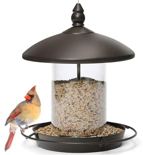 Yarryuter Metal Roof Bird Feeder - Chew Proof for Outdoor Hanging Wild Bird Seeds