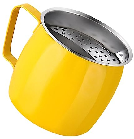 UKCOCO Tazza da Tè con Infusore in Acciaio Filtro Integrato e Ufficio Design Giallo Filtrante Professionale per Bevute Confortevoli