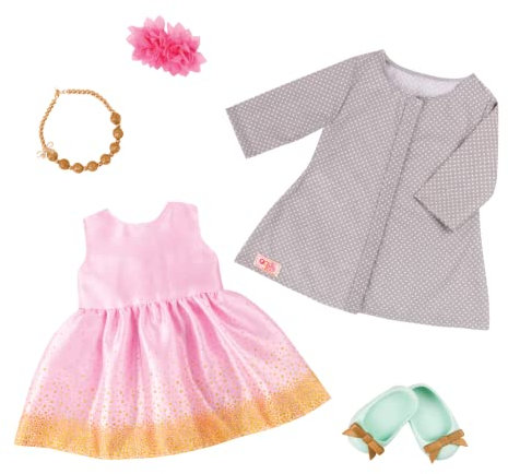 Our Generation - Outfit Deluxe - rosa Kleid mit Langmantel