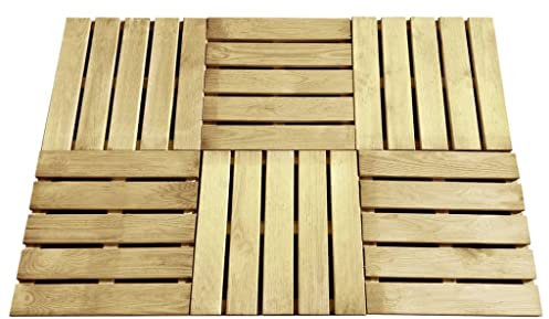 vidaXL Terrassenfliesen 6 STK., Holzfliesen für Garten Terrasse Balkon, Klickfliesen Balkonfliesen, Gartenfliesen Fliesen, 50x50cm Holz Grün