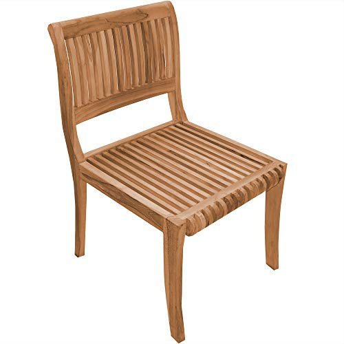 Teako Design Gartenstuhl Cremona aus massivholz Teak Wetterfest robust Terrassenstuhl Teakholz Holzstuhl Balkonstuhl