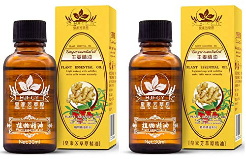 Ingweröl, Ingwer ätherisches Öl, Spa Massageöle, Pflanzliches ätherisches Öl, Lymphatic Drainage Ingwer ätherisches Öl [ 100% PURE Natural ] 30ml * 2St