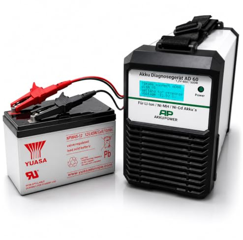 Akkuline AD60 - Professionelles Batterie Ladegerät und Entladegerät - 500 Watt, Unterstützt alle Batterietypen bis 60V - LiFePo4, NiCd, NiMH, Blei-Gel-Säure, Li-Ionen-Polymer