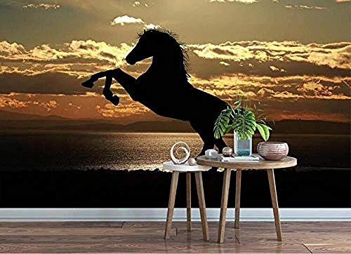 3D Photo Wallpaper Mural Horse Wall Decoration Painting Wallpaper Grey Wall Sticker Border self Adhesive Brick Bathroom Silver Bedroom Borders Glitter Kitchen Steamer Rose Gold Purple b-250cm×175cm