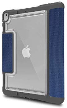STM Bags Dux Plus DUO Case für Apple iPad 10,2 (2019 & 2020) - blau/transparent [Militär Standard I Apple Pencil / Logitech Crayon Fach I Wasserabweisend I Standfunktion I Wake/sleep]