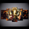 Homry HD gedruckt 5 Stück Leinwand Kunst Hindu Gott Ganesha Elefant Malerei Hindu-Gott-Leinwand Wandbild Malerei Set Wohnzimmer Dekoration