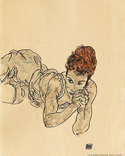 1art1 Egon Schiele Poster Liegende Frau, Zeichnung, 1917 Kunstdruck Bild 50x40 cm