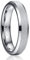 TUNGSTORY 4mm Damen Sandgestrahlter Wolfram Ring Verlobungsringe mit polierter abgeschrägter Kante Komfort Fit Größe 60(19.1)