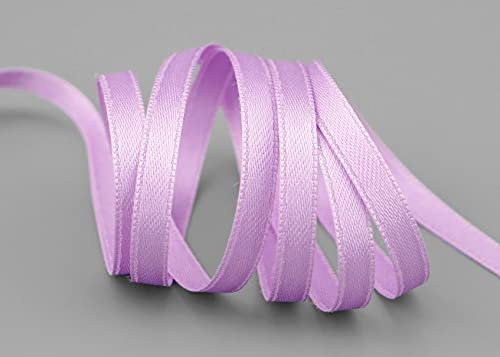 finemark 50 m x 6 mm Satinband Flieder Lavendel (710) doppelseitiges Schleifenband aus Satin ohne Draht weich und glänzend Geschenkband Deko Band Double face Dekoband Dekorieren Kordel Basteln