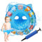 Anello di Nuoto del Fumetto, Salvagente Neonato Galleggiante Gonfiabile del Bambino Dell'anello di Nuoto del Bambino Baby Float Salvagente con Seggiolino and Gonfiatore Bambini Piscina Giocattolo,Blu