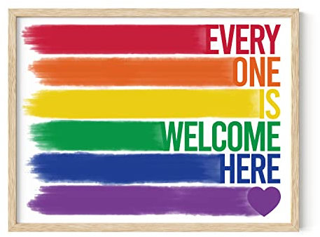 Haus and Hues Pride Artwork Regenbogen Wandkunst – Gay Pride Dekor Regenbogen Poster,Regenbogen Wanddekorationen, Gay Art, Gay Pride Stuff, Pride Room Decor (30.5x40.6 cm, beige gerahmt)