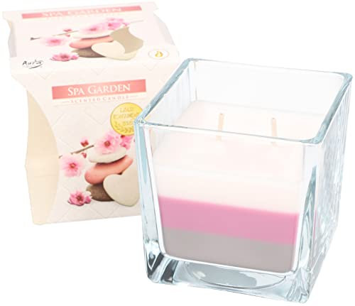 KOTARBAU® 2-Docht Duftkerze im Glas SPA Garten Zweidochtkerze dreifarbig Geschenkidee Aromatherapie Dekorations-Kerzen Brenndauer bis zu 32 Stunden