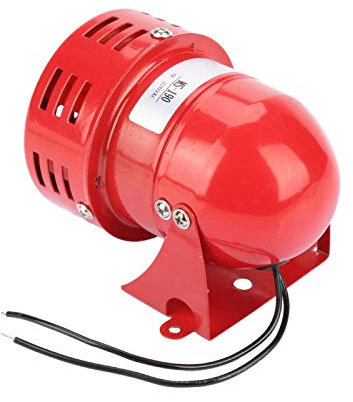 Fyearfly Sirena di Alarme, Campanello di allarme motore industriale MS-190 Allarme motore rosso 220V 120DB Sirena con cicalino continuo per avvisatore acustico per fabbrica, area residenziale