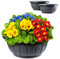 KADAX Grand Pot de Fleur 34 cm, Lot de 2, Plastique Résistant aux Intempéries, Jardinière Ronde pour Jardin – Anthracite