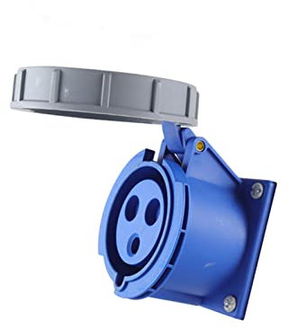 32A IP67 CEE Steckdose 3-polig 220V-250V 2P+E Industrielle IEC60309 Buchse, Outdoor Stecker mit Schraubanschlüssen, Kompatibel für Camping