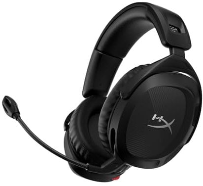 HyperX Cloud Stinger II, Cuffie da Gaming Senza Filo, Connessione a 2,4 GHz, Telaio in Plastica, Cuscinetti in Memory Foam Rivestiti in Similpelle, Autonomia Fino a 20 Ore, Adatto per PC, Nero