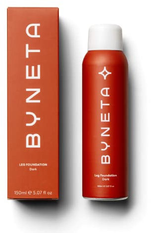 Byneta Leg Foundation – Dark | Advanced Spray on Foundation – gleicht den Hautton aus, deckt Unvollkommenheiten und Cellulite ab, Anti-Aging, hergestellt in Italien