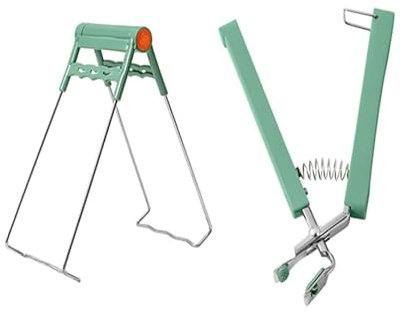 Pinza per piatti caldi, Antiscottatura, 2 clip di ciotola anti scottatura, Morsetto in acciaio inox (verde)