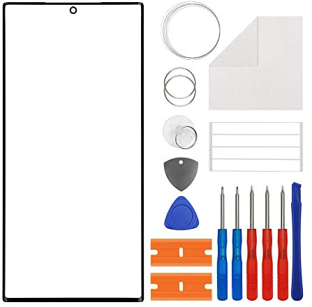 Duotipa Neuer Frontglas Display Glas Reparatur Frontglas Display Glas Reparatur für Galaxy S23 Ultra,Front Glass Screen Ersatz für SM-S918 mit Reparatur Tools Kit.-Kein Display und Touch Digitizer
