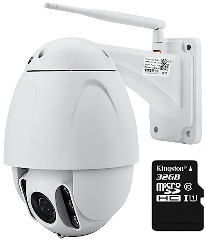 TENVIS TA702D mit microSD 32GB vorinstalliert,WLAN-Kamera für den Außenbereich, Full HD 1080p (2.0 Megapixel), motorisiert, 5-facher optischer Zoom, Nachtsicht 60 Meter, P2P, CamHi Pro
