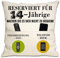 Bommex 14. Geburtstag Geschenk Tasche Kissenbezug für 14 Jahre alt Mädchen Jungen 14. Geburtstag Kissenbezug für Tochter Sohn Schwester Bruder Freunde 14 Jahre Geschenk(14. Geburtstag)