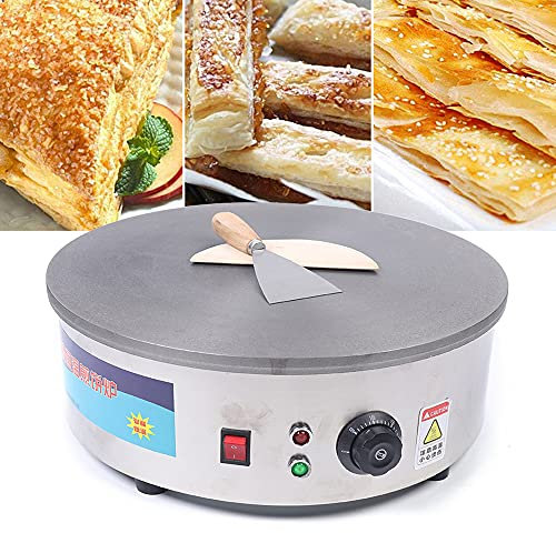 Crêpière électrique, Crêpière Appareil à Crêpes 2800W, Crepes Maker 45 cm 220 V, Revêtement Antiadhésif, Thermostat Réglable pour les Cantines et