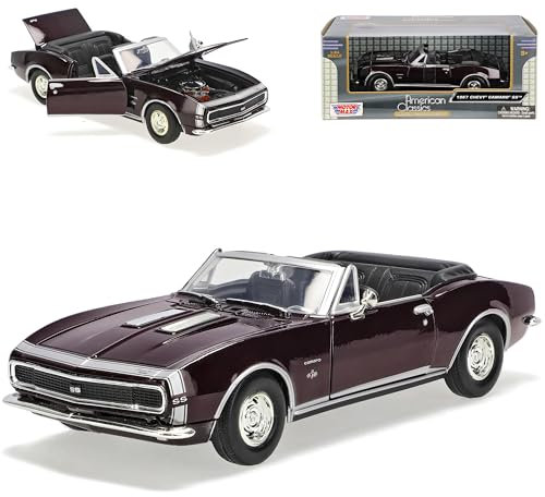 Generisch Chevrolet Chevy Camaro Ss 1967 Cabrio Burgund Rot Braun 1/24 Motormax Modellauto Modell Auto