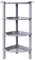 SLZBCY Étagère de douche d'angle à 4 niveaux, en plastique antirouille pour salle de bain, baignoire, bac de douche, 34 x 25 x 84 cm, gris (fente ronde grise à 4 niveaux)