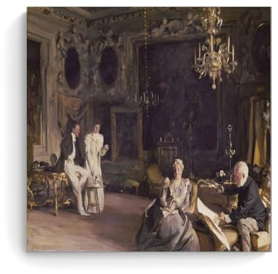 Poster mit Aufschrift An Interior in Venedig von John Singer Sargent Maler, Kunstwerk, Wandkunst, Gemälde, Leinwand, Kunstwerk, Geschenkidee, Raumästhetik, 60 x 60 cm