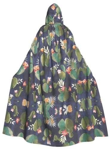 Chrysm Wasserfarben-Kaktus-Kapuzenumhang für Erwachsene, Cosplay, Halloween, Weihnachten, Party, Karneval, Hexenumhang