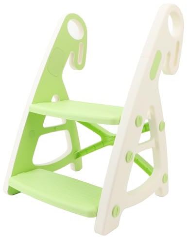 Sgabello a 2 Gradini, Scaletta per Bambini, Robusta, Multifunzionale, Altezza Regolabile per il Bagno