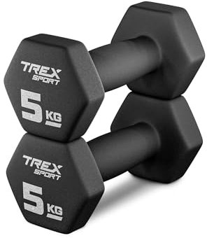 TREX SPORT Neopren Hanteln Set | Kurzhanteln 2er Set 4kg-20kg | Hanteln Frauen & Männer Set (2 x 5 kg)